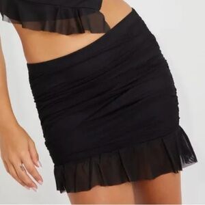 Garage Mesh Ruffle Black Mini Skirt NWT Party Concert
